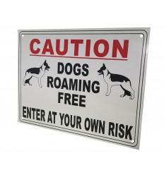 External A4 'Dogs Roaming Free' Warning Sign