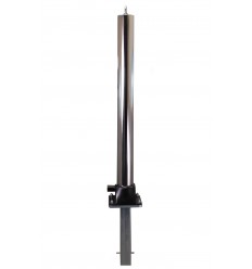 Stainless Steel 76 mm Diameter Fold Down Parking Post with Ground Spigot & Top Eyelet 
