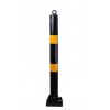 Black & Yellow 76 mm Diameter Fold Down Parking Post. Integral Lock & Chain Eyelet (001-2983 K/D, 001-2973 K/A)