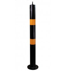 Black & Yellow 76 mm Diameter Bolt Down Steel Bollard (001-2930)