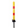 Yellow & Red Fold Down Parking Post with Ground Spigot 