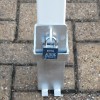 H/D White & Red 100P Security Parking Posts & 2 x Ground Bases.