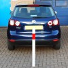 H/D White & Red 100P Security Parking Posts & 2 x Ground Bases.