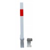 H/D White & Red 100P Security Parking Posts & 2 x Ground Bases.