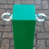 Green Removable Bollard & Twin Chain Eyelets