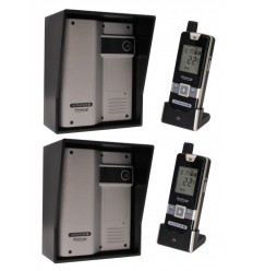 Wireless Gate & Door Intercom with 2 x Handsets & 2 x Caller Stations (UltraCom2 ) Silver & Black Hood s