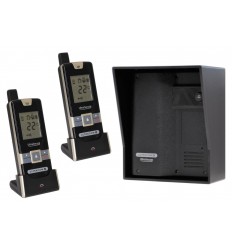 Wireless Gate & Door Intercom with 2 x Handsets (UltraCom2 No Keypad) Black & Black Hood 