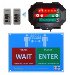 Wireless Entry Traffic Light Kit C with Wall Sign
