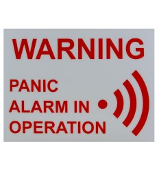 'Panic Alarm in Operation' Window Sticker