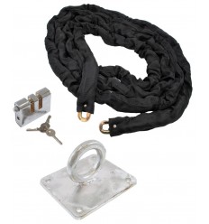5 metre Chain with Heavy Duty Double Slotted Shackle Lock & Ground Anchor