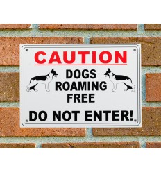 External A5 'Dog Roaming Free' Warning Sign