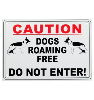 External A5 'Dog Roaming Free' Warning Sign