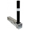Black Fold Away (coffin) Bollard Post with a Reflective White Band