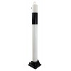900-76 White & Black Fold Down Parking Post, Integral Lock & Chain Eyelet (001-1795 K/D, 001-1785 K/A).