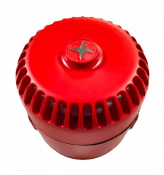 Professional wired external siren - Red / outdoor resistant (IP65) / adjustable volume and tone