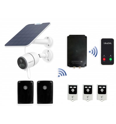 Battery GSM UltraDIAL Alarm with 2 x Outdoor BT PIR's & 1 x Battery 4G Camera Kit