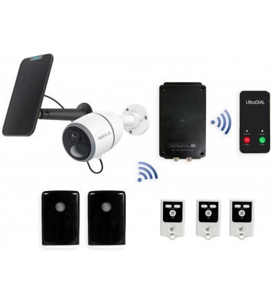 Battery GSM UltraDIAL Alarm with 2 x Outdoor BT PIR's & 1 x Battery 4G Camera Kit