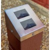 Unique Removable Wooden Effect Solar Bollards with Flashing LED's