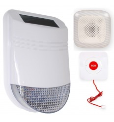 Pull Cord Wireless SOS HY Alarm Kit with Outdoor & Indoor Siren