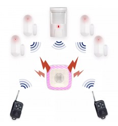 HY Wireless Burglar Alarm with 4 x Magnetic Contacts & PIR