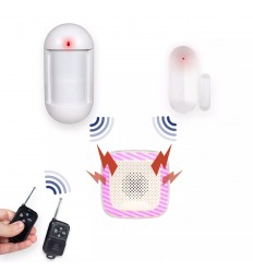HY Wireless Burglar Alarm with Magnetic Contact & Pet Friendly PIR