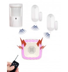 HY Wireless Burglar Alarm with 2 x Magnetic Contacts & 1 x PIR