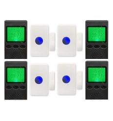 Heyo-Alert 4 x Portable Wireless Panic Buttons & 4 x Wireless Receiver Pagers - Kit 36