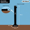610 Black Fold Down Parking Post (001-4770 K/D, 001-4760 KA)
