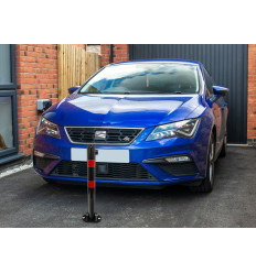 610 Black Fold Down Parking Post, Red Reflective Bands (001-** K/D, 001-** KA)