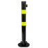 610 Black Fold Down Parking Post, HI-VIS Reflective Bands (001-** K/D, 001-** KA)