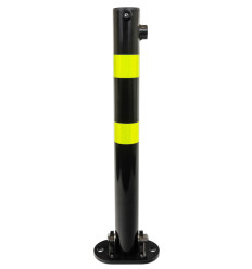 610 Black Fold Down Parking Post, HI-VIS Reflective Bands (001-4774 K/D, 001-4764 KA)