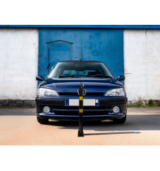 810 Black Fold Down Parking Post with 2 Reflective Yellow Bands (001-** K/D, 001-** K/A).