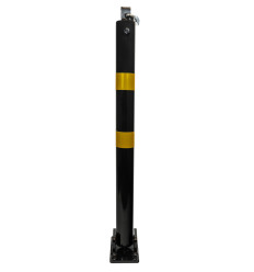 810 Black Fold Down Parking Post with 2 Reflective Yellow Bands (001-4793 K/D, 001-4783 K/A).