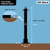 810 Black Fold Down Parking Post with  Reflective Red Band (001-** K/D, 001-** K/A).