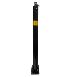 810 Black Fold Down Parking Post with Reflective Yellow Band (001-4798 K/D, 001-4788 K/A).