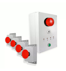 Wireless Alert System 300m - 4 Emergency Stop Buttons / Siren / Flash / LEDs / Stop Button (DA600+)