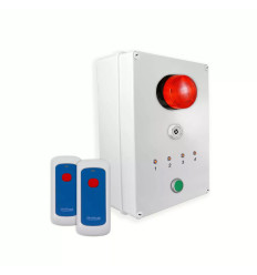 Wireless Alert System 900m - 2 Portable Panic Buttons / Siren / Flash / LEDs / Stop Button (DA600+)