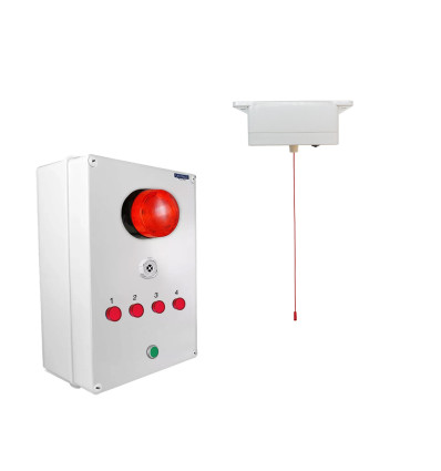 Long Range (900 metre) Wireless Disabled Toilet Alarm with Control Box & 1 Pull Cord (DA600+)