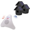 Wireless Driveway & Home Alert kit – 3 Birdbox PIRs with Dual Solar Panels, 35-Melody Receiver with Battery Backup (DA600+)
