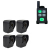 600m Wireless Pager Alarm Kit – 4 Battery PIR Sensors, 4 Channel Pager - 10 Melodies, Vibration and LED indicators (DA600+)