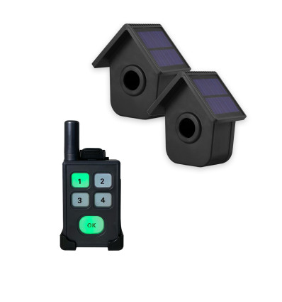 600m Wireless Pager Alarm Kit – 1 Battery PIR Sensor, 4 Channel Pager - 10 Melodies, Vibration and LED indicators (DA600+)