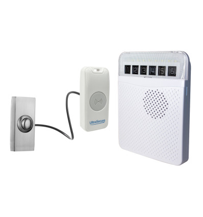 Long Range 800 metre Wireless Doorbell with Brushed Silver Push Button