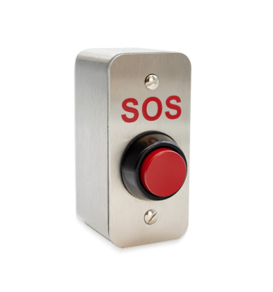 Heavy Duty External Push Button embossed with Red SOS