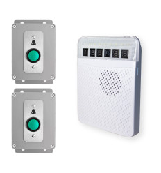 Protect 800 - Long-Range 800m Heavy-Duty Wireless Doorbell Kit with 2 Grey ‘‘Bell Symbol’’ Push Buttons