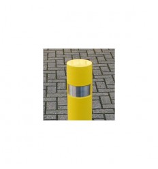 Fixed Yellow Steel 120FY Post & Reflective Stainless Steel  Insert