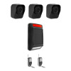 600m motion alert system with Solar Powered Solar Siren & 3 Battery powered PIRs (DA600+)