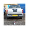 Heavy Duty Fold Down 900RW-110 Security Bollard (lowered behind a vehicle).