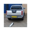 Heavy Duty Fold Down 900W-110 Security Bollard (lowered behind a vehicle)