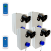 Wireless Lockdown Control Boxes with Blue Strobes, Loud 118dB Sirens, Fixed Trigger & Portable Stop Button