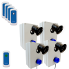 Wireless Lockdown Control Boxes with Blue Strobes, Loud 118dB Sirens, Stop Button with x4 Portable Trigger Buttons
